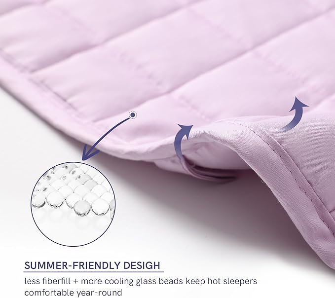 YnM Exclusive Weighted Blanket, Soothing Organic Long Stapled Cotton, Smallest - Image 4