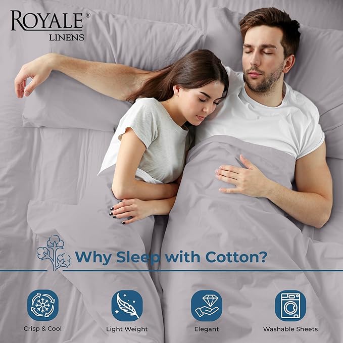 Royale Linens 100% Organic Cotton Twin XL Flat Sheet Only - Image 3