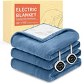HOMLYNS LuxeHeat Heated Blanket Electric Blanket Queen Size, Soft Flannel by HOMLYNS