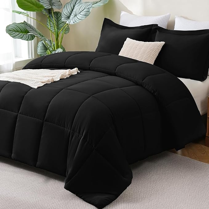 CozyLux Twin/Twin XL Comforter Set Black by CozyLux