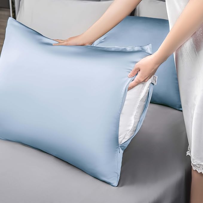Mulberry Silk Pillowcase for Hair and Skin, Cooling Silk Pillow Case - Image 5