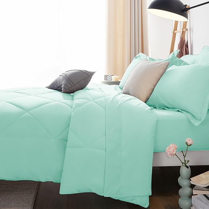 CozyLux Full Size Comforter Sets Mint Green - Image 9