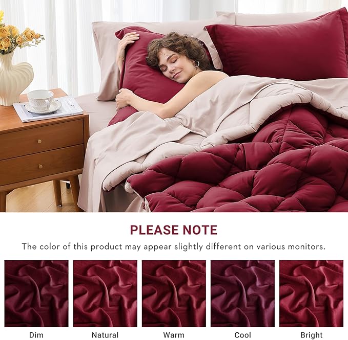 MUXHOMO 5 Pieces Twin Comforter Set, Reversible Bed in a Bag Twin Size - Image 4