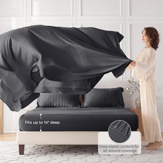 MUXHOMO 7 Pieces Full Comforter Set, Seersucker Bed in a Bag Full Size - Image 3