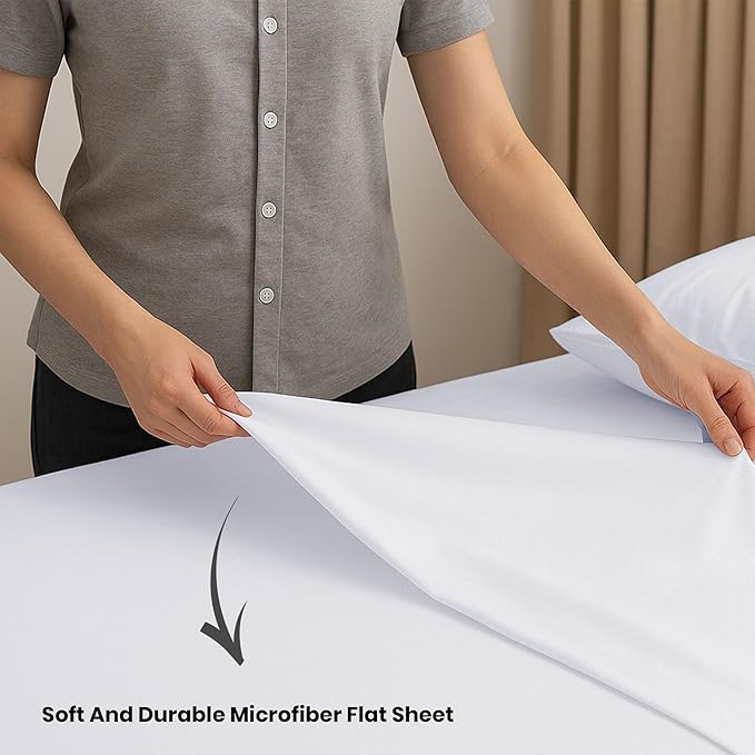 GOLD TEXTILES King Flat Sheet 6 Pack – Brushed Microfiber Top Sheets - Image 3