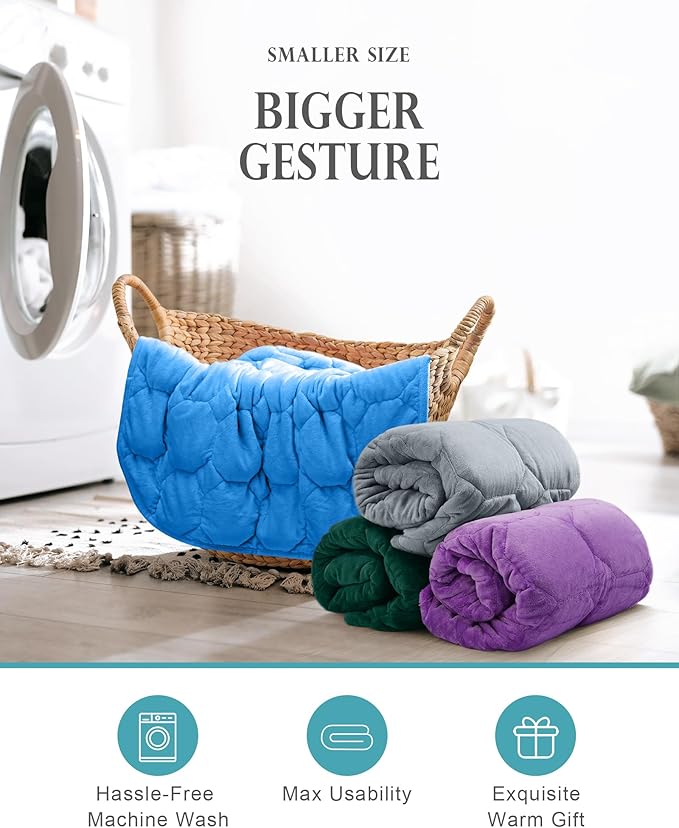 Cottonblue Weighted Lap Blanket 5lbs, Cozy Luxury Crystal Velvet Weighted - Image 7