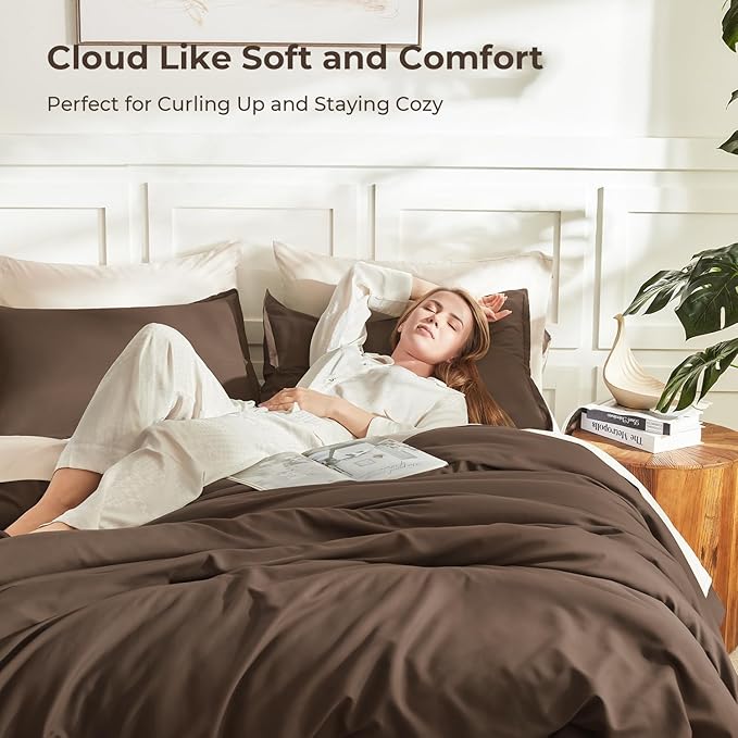 Litanika Twin XL Comforter Set Brown, 2 Pieces Extra Long Dorm Bedding Sets - Image 2