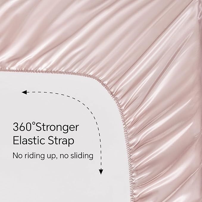 BEDELITE Satin Fitted Sheet and Pillowcase Set, Luxury Soft Similar to Silk - Image 4