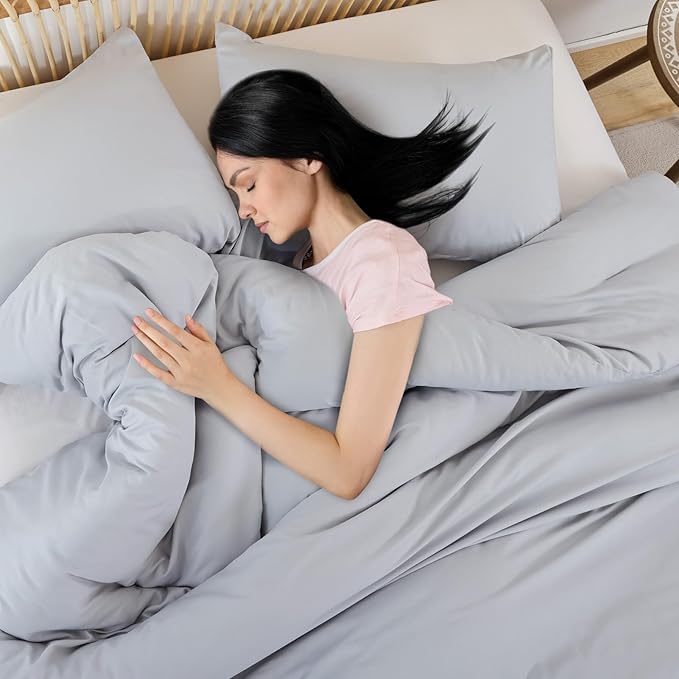 ROSGONIA Comforter Full Size for Girls Boys Teens Light Grey - Image 2