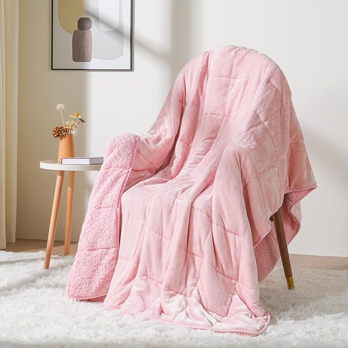 Cottonblue Weighted Blanket Queen Size 15lbs, Sherpa Weighted Blankets - Image 8