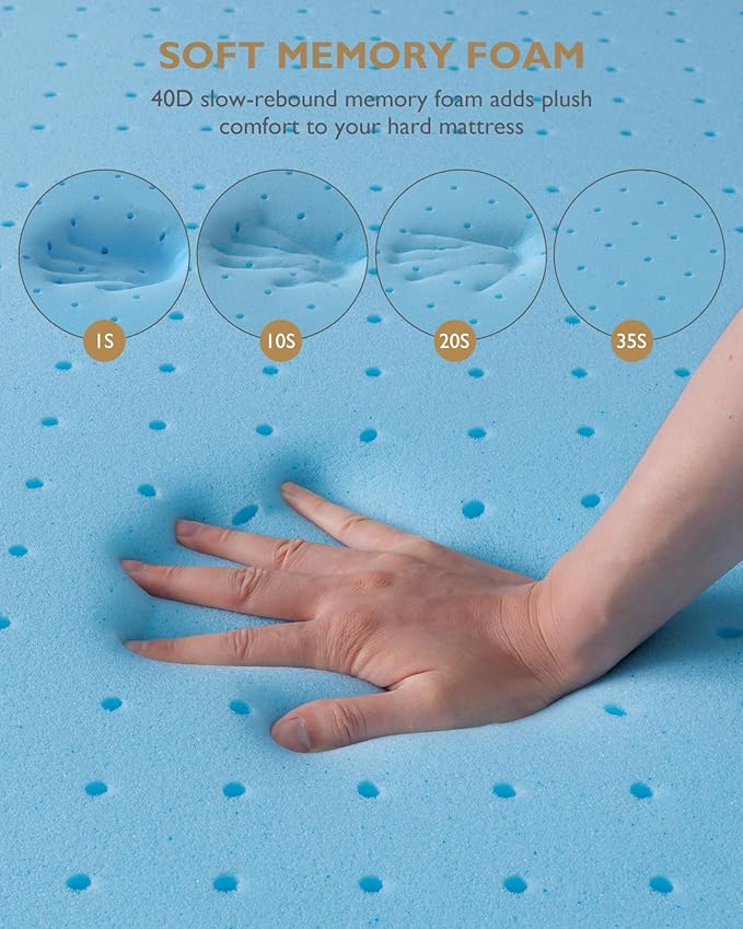 BedStory 4 Inch Memory Foam Mattress Topper Twin Size - Image 3