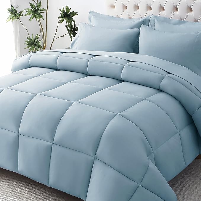 JOLLYVOGUE Queen Comforter Set, Ultra-Soft Bed in a Bag Queen Size 7 Pieces by JOLLYVOGUE