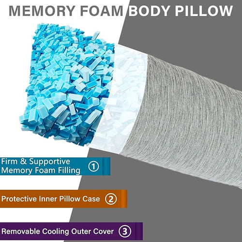 1 MIDDLE ONE Body Pillow, Memory Foam Body Pillows - Image 2