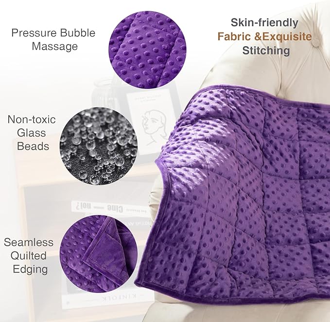 Alomidds Weighted Lap Blanket 7lbs, Cozy Luxury Breathable Weighted Blanket - Image 4