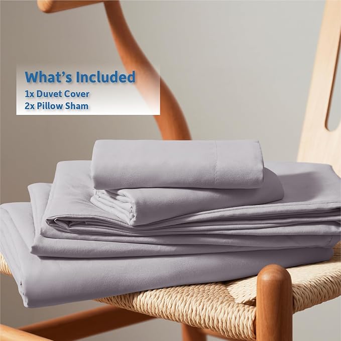 Nestl Grey Lavender Duvet Cover Queen Size - Image 9