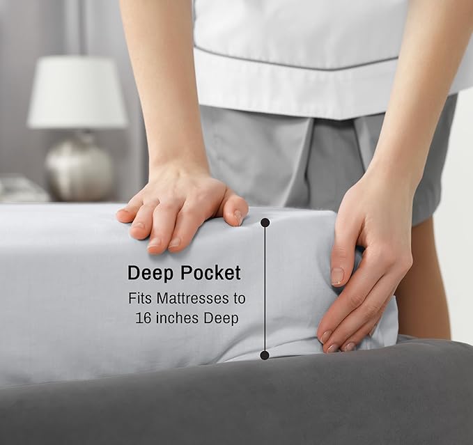 RUVANTI 100% Cotton Sheets – Full Size Percale Bedding, Cooling & Breathable - Image 6