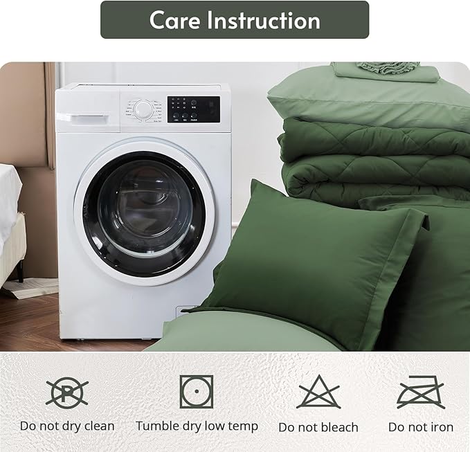 MUXHOMO 7 Pieces Oversized Queen Comforter Set, Reversible Bed in a Bag - Image 9