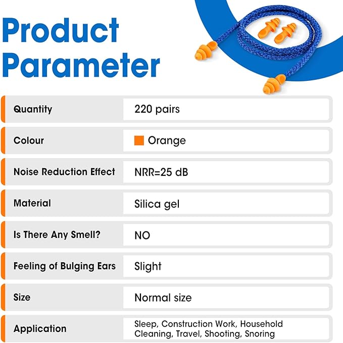 AZEN 220 Pairs Silicone Ear Plugs, Reusable Earplugs - Image 6