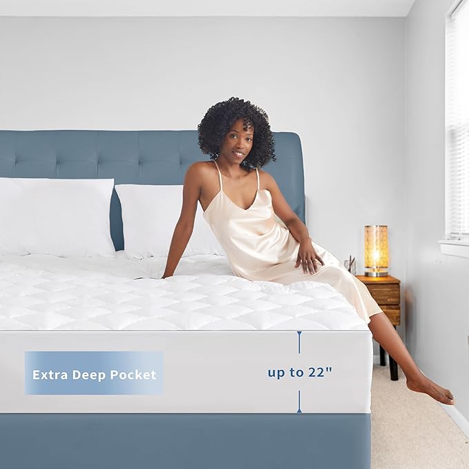 Sunflower King Mattress Pad Cover, Cotton Mattress Cover Hypoallergenic - Image 2