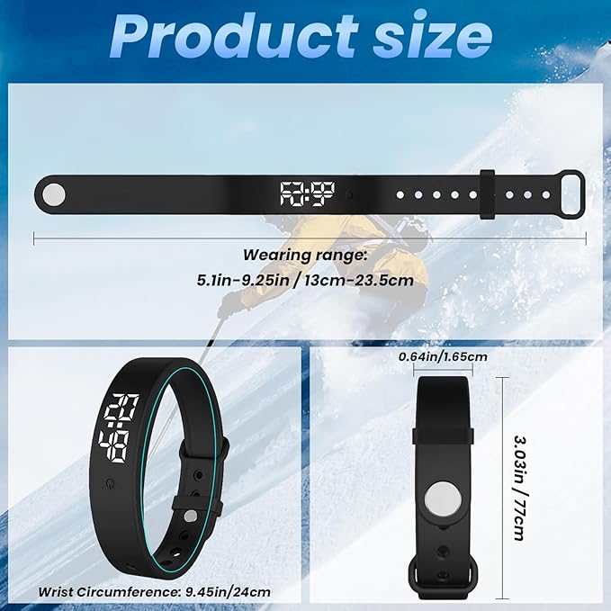 Vibrating Alarm Wristband Silent Wrist Alarm Clock Watch Wind up Bands - Image 9