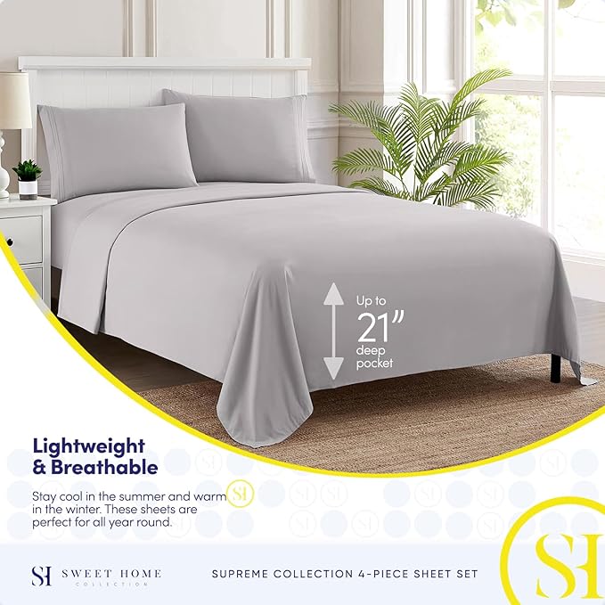 Twin Sheets - Breathable Luxury Sheets - 1800 Supreme Collection Extra Soft - Image 3