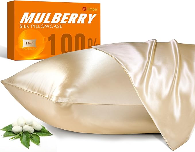 100% Mulberry Silk Pillowcase for Hair and Skin, 22 Momme Pure Natural Silk by JJIMOO