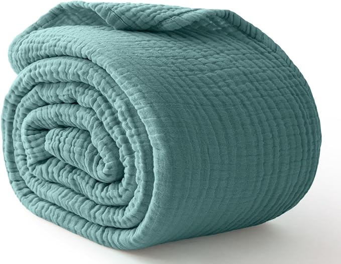 100% Cotton Muslin Blanket 40" x 40", Breathable and Lightweight Cotton Throw by Kozyhvn