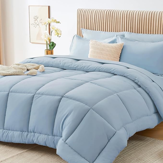 Sasttie Full Size Comforter Sets, 7 Pieces Bed in a Bag Full, Complete Bedding by SASTTIE