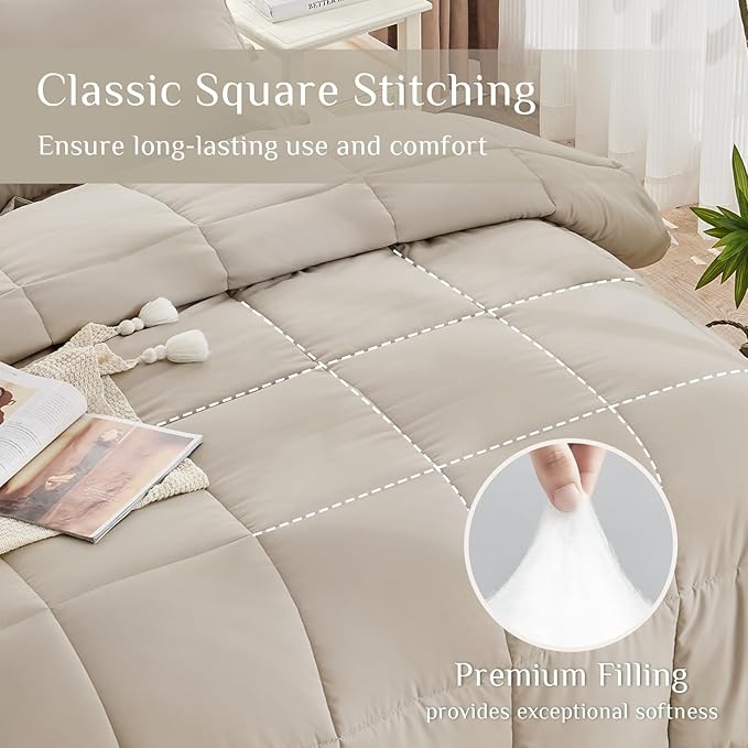 JOLLYVOGUE California King Comforter Set, Ultra-Soft Bed in a Bag Cal King Size - Image 3