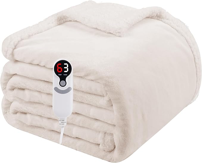 Electric Heated Blanket Full Size 72"x84", Soft Flannel by Soypipo