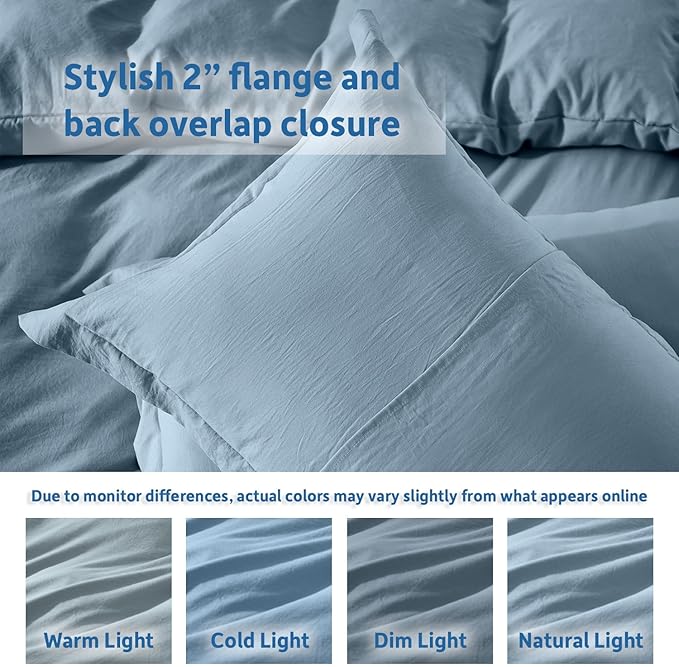 Nestl Stone Blue California King Duvet Cover Sets - Image 8