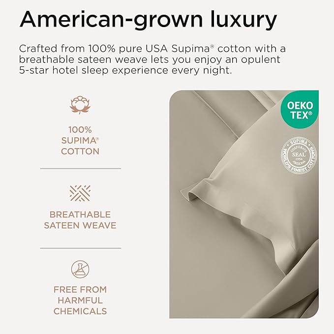 Threadmill King Size Sheets | 800 Thread Count King Bed Sheets Set - Image 3