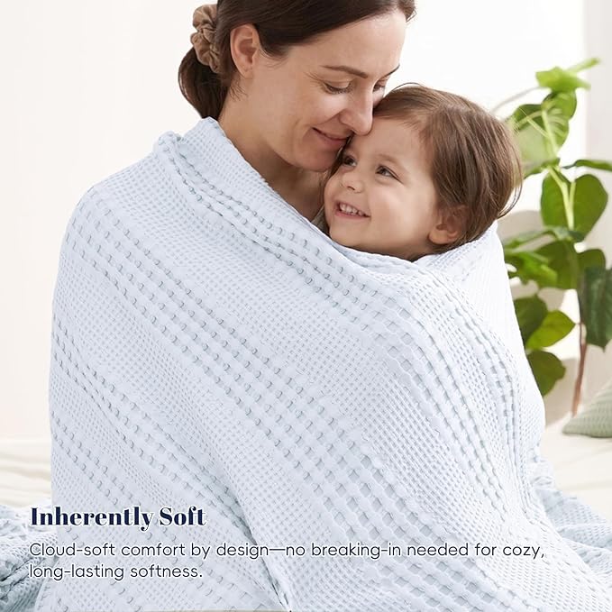 PHF Cooling Waffle Blanket Twin Size, Lightweight 60% Rayon from Bamboo & 40% - Image 6