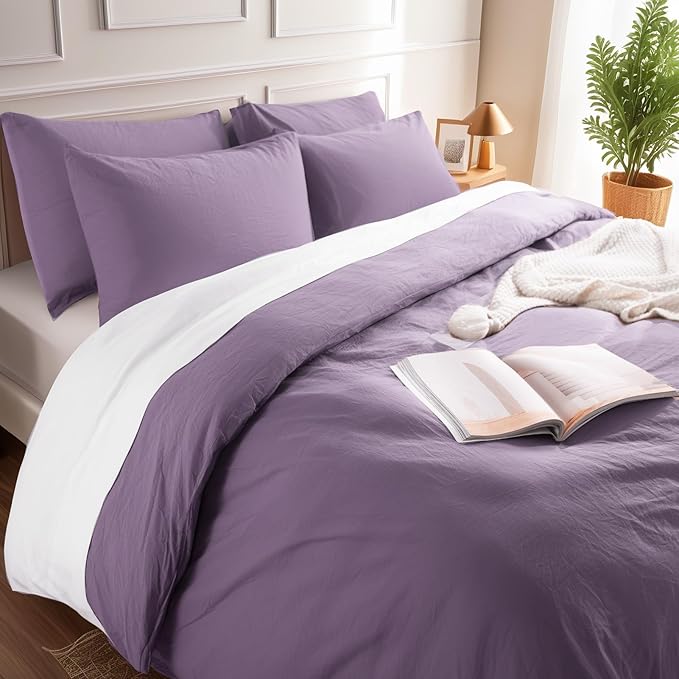 NEXHOME PRO King Duvet Cover Set, 100% Washed Cotton - Image 8