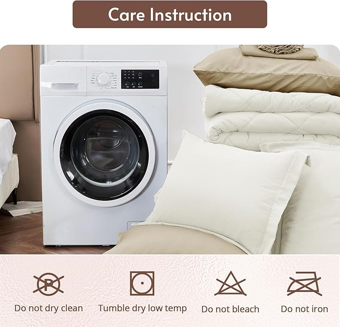 MUXHOMO 7 Pieces King Comforter Set, Reversible Bed in a Bag King Size - Image 9