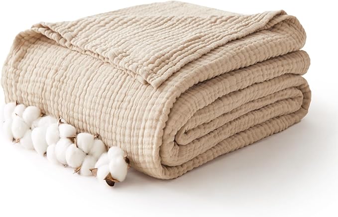 100% Cotton Muslin Blanket 40" x 40", Breathable and Lightweight Cotton Throw - Image 7