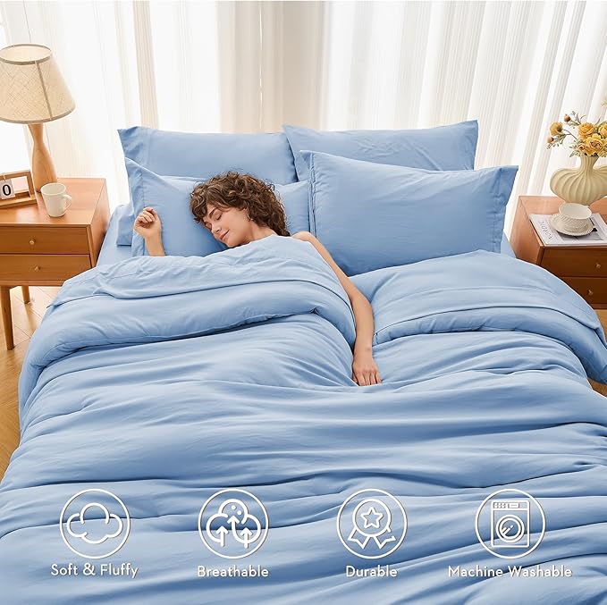 MUXHOMO 5 Pieces Twin XL Comforter Set, Soft Bed in a Bag Twin XL Size - Image 2