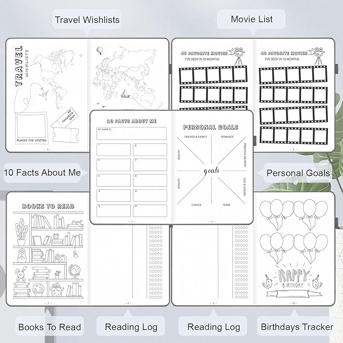 Premade Bullet Dotted Journal Notebook, Pre-made Dot Grid Journaling - Image 3