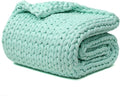 YnM Cooling Weighted Blanket, Handmade Chunky Yarn Knitted Design, Temperature by YNM