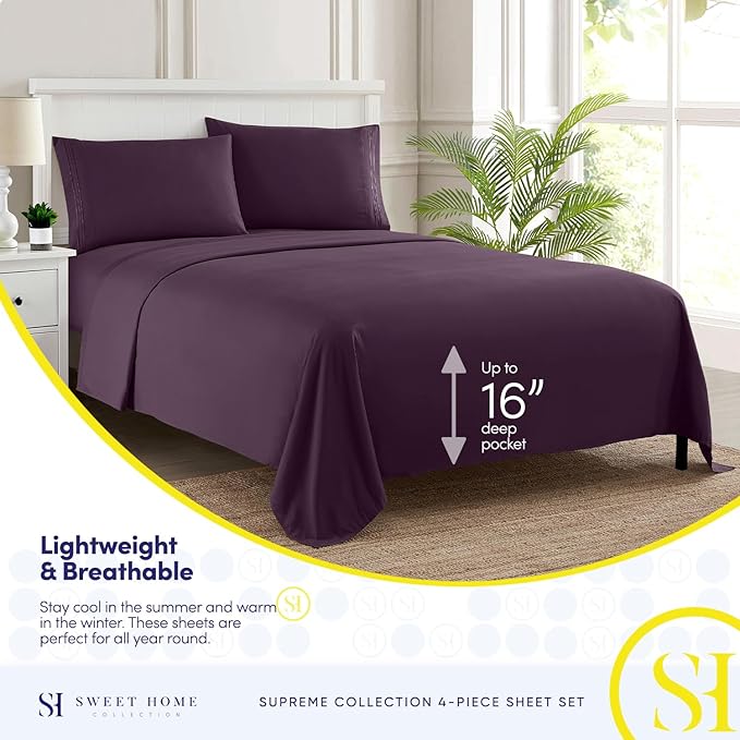 Twin Sheets - Breathable Luxury Sheets - 1800 Supreme Collection Extra Soft - Image 3