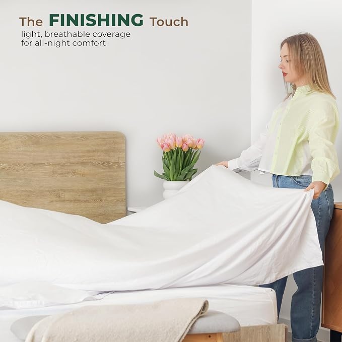 THREAD SPREAD 100% Organic Cotton Percale Flat Sheet Full Size - Image 4