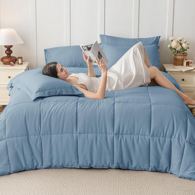 JOLLYVOGUE Twin Comforter Set, Ultra-Soft Bed in a Bag Twin Size 5 Pieces - Image 7