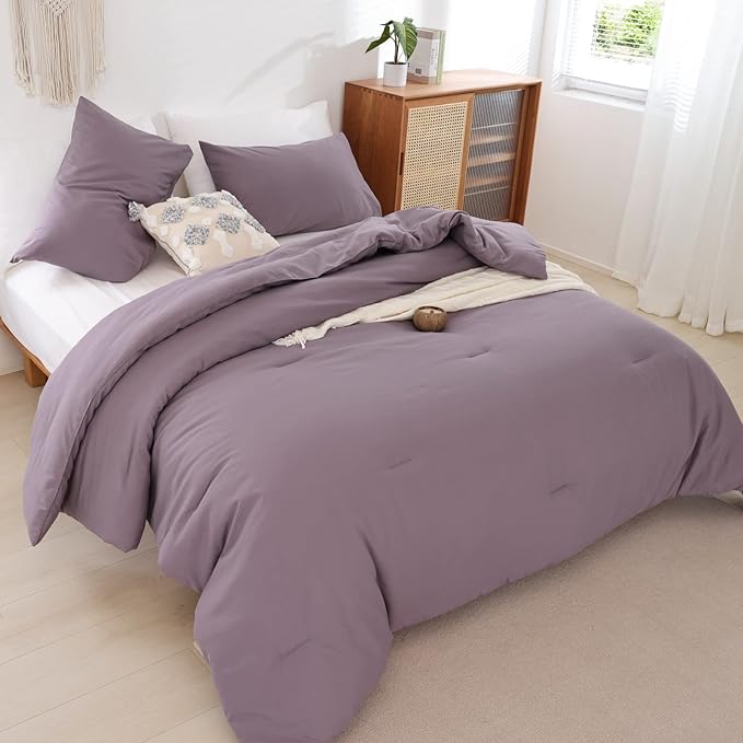 ROSGONIA Dusty Purple Comforter Set Queen - Image 5