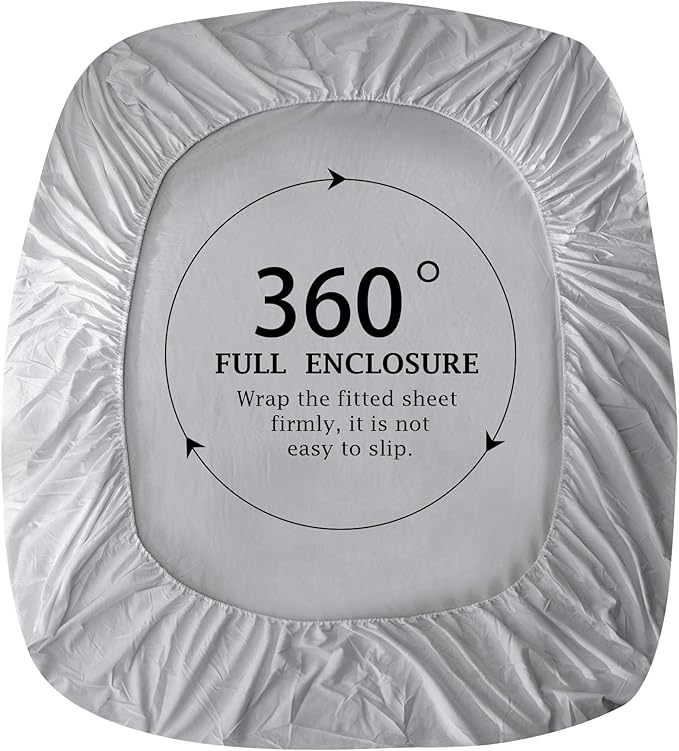 FreshCulture Pure Cotton Fitted Sheets Twin XL Size, 300 Thread Count Percale - Image 4