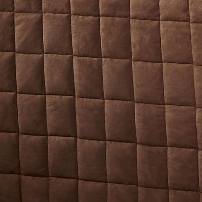 Touch of Class Camden Luxury Bedding | Neutral Chocolate Brown Color | Classic Fitted Bedspread | Faux Suede Box Quilted Design | Designed 2 Piece Set Includes Twin Bedspread and 1 Standard Sham