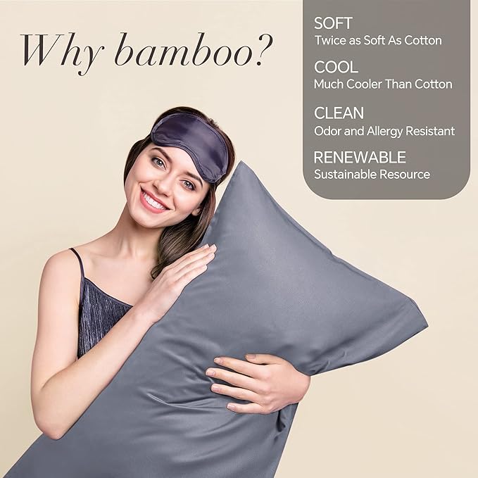 BEDELITE King Size Pillow Cases Set of 2, Rayon Derived from Bamboo, Cooling - Image 2