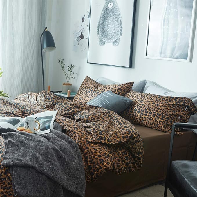 mixinni Wild Animal Print Duvet Cover Twin XL Size 100% Long Staple Cotton Sexy - Image 3