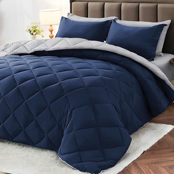 MUXHOMO 7 Pieces Full Comforter Set, Reversible Bed in a Bag Full Size by MUXHOMO