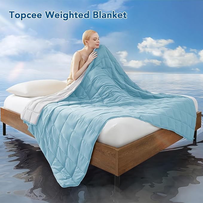 Topcee Weighted Blanket for Adults Queen Size Soft Cooling Heavy Blanket - Image 2