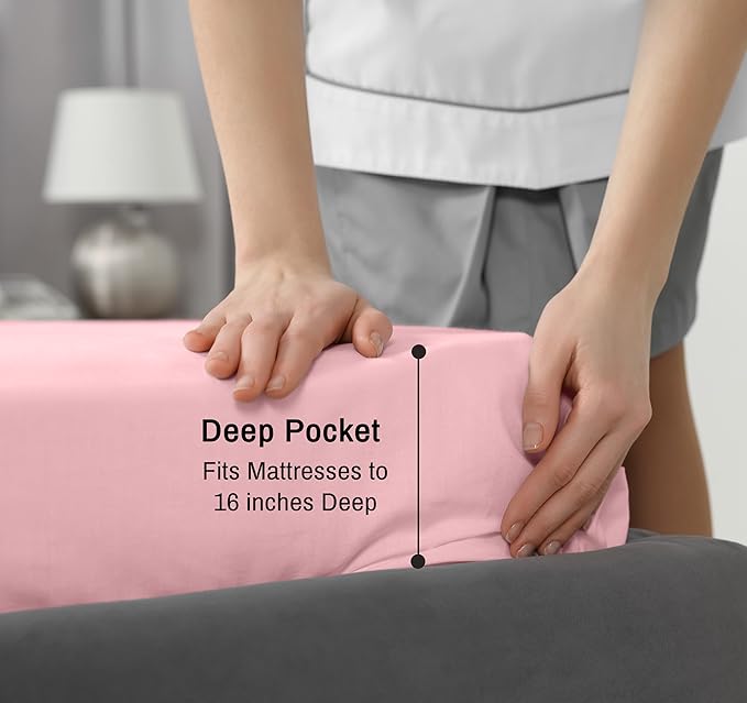 RUVANTI 100% Cotton Sheets – Twin Size Percale Bedding, Cooling & Breathable - Image 6